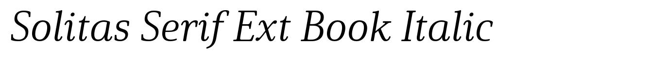 Solitas Serif Ext Book Italic